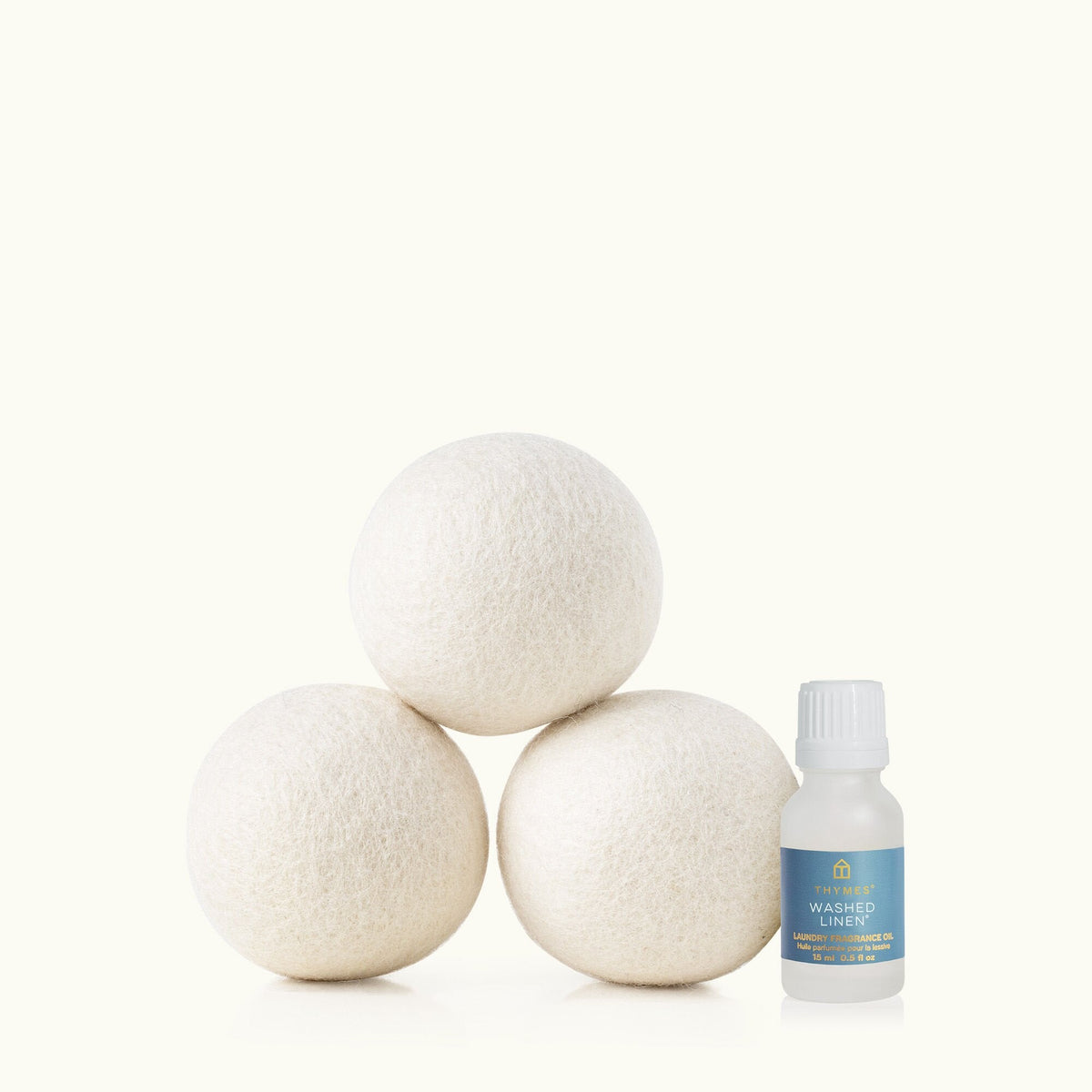 Washed Linen Wool Dryer Balls & Laundry Fragrance Oil Set